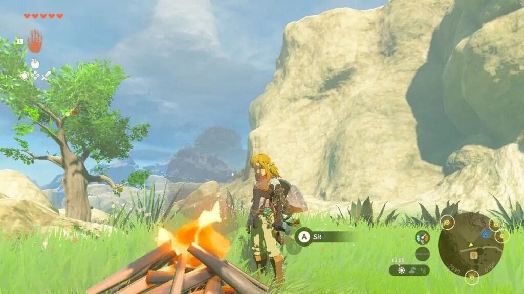 Creare e Accendere falò in Zelda Tears of the Kingdom