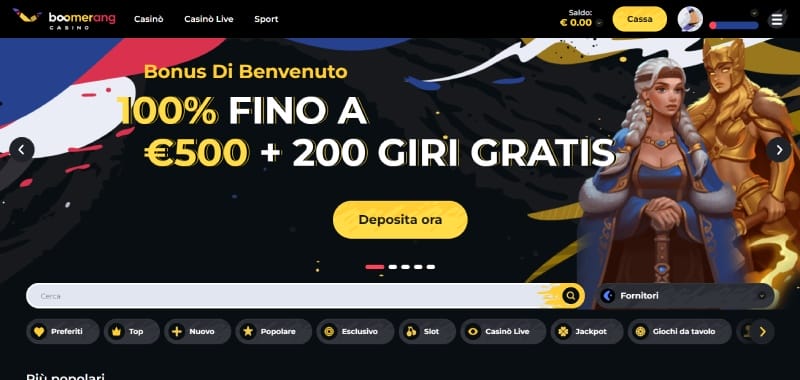 Boomerang Casinò Recensione 2024: €500 Casino Bonus + 200 Giri Gratis