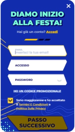Registrazione mobile MrPacho