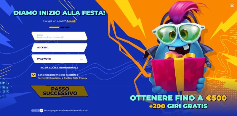 Registrazione al casinò MrPacho dal vivo