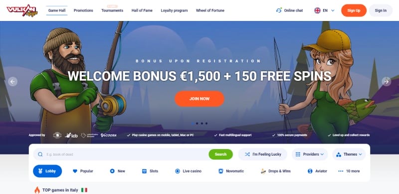 Vulkan Vegas Homepage