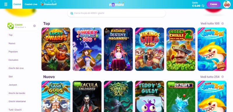 Giochi di casinò a Nomini