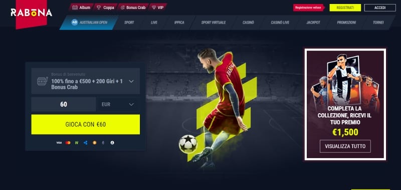 Sito web del casinò Rabona