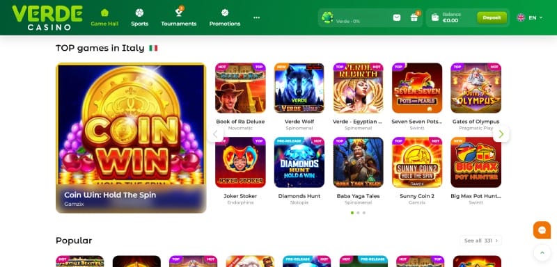 Giochi del casinò Verde Casino