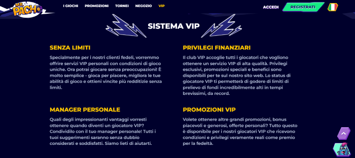 Programma fedeltà di MrPacho Casino