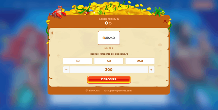 Depositare crypto casino con Bitcoin 