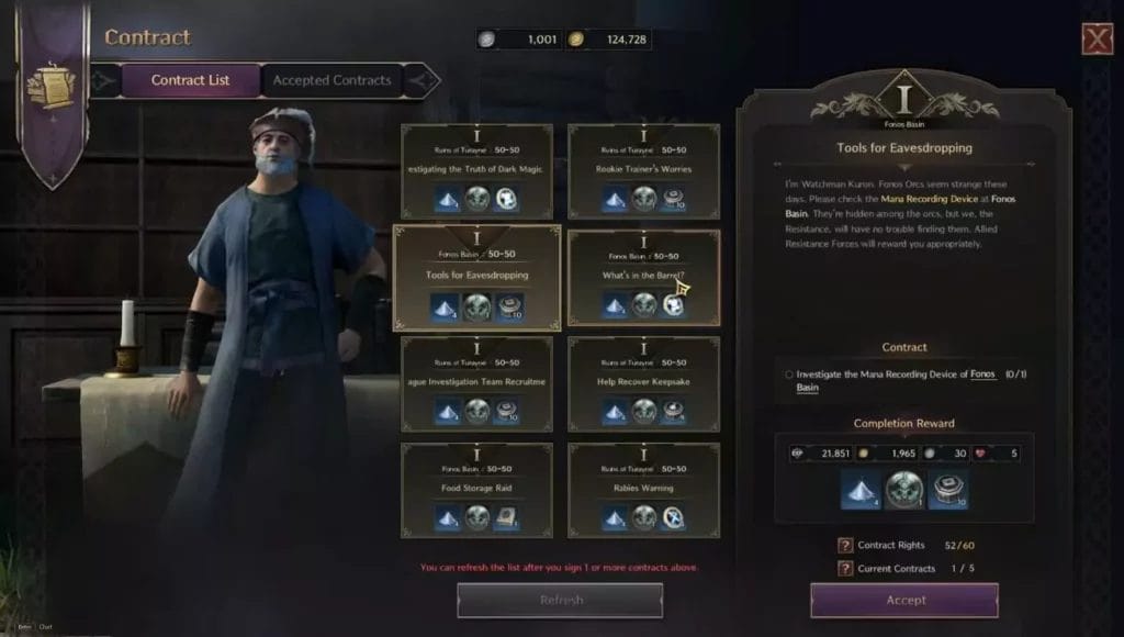 Come funzionano i contratti in Throne and Liberty