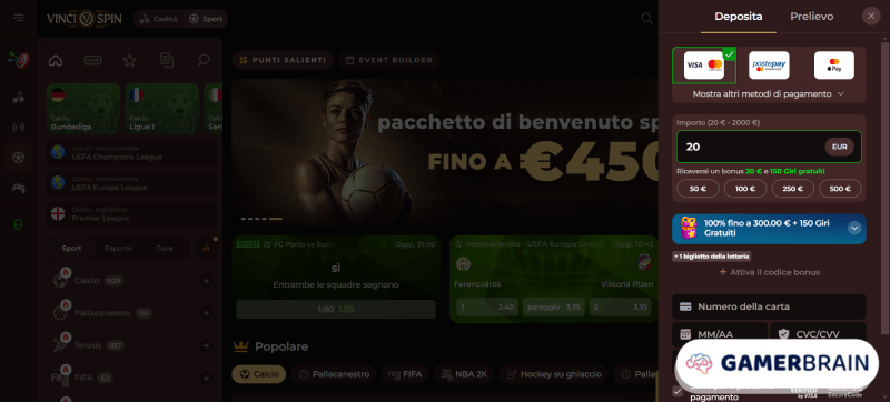 Deposito in uno migliori siti non AAMS