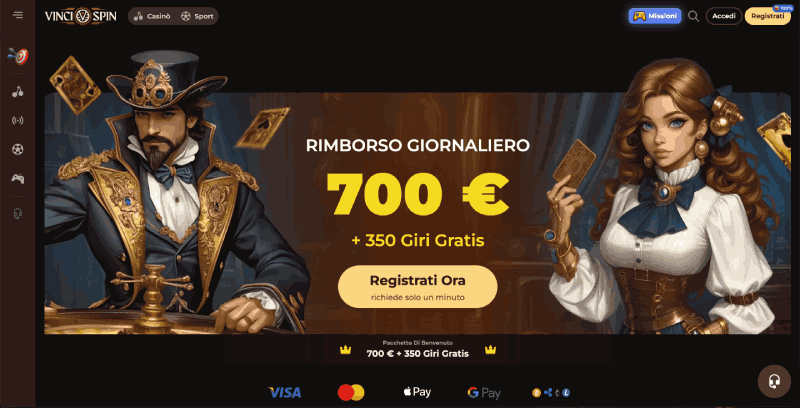 Vincispin: casinò straniero con bonus senza deposito