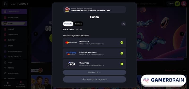 Ritira 20 € di vincite bonus senza deposito nei casinò non AAMS