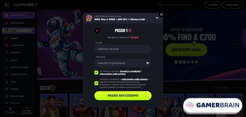 Registrati al casinò senza deposito da 20 € senza AAMS
