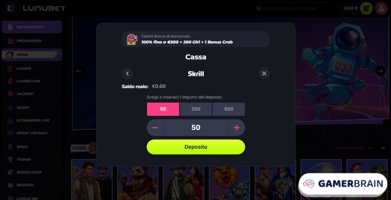 Lunubet depositi casino non AAMS con PayPal